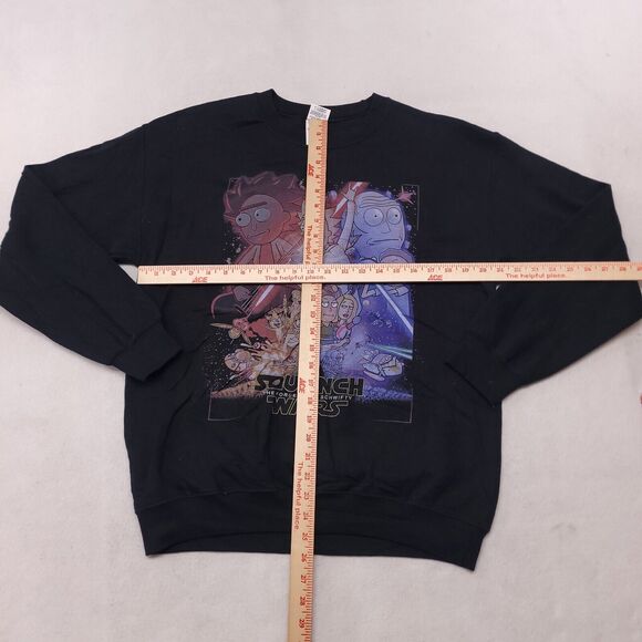 Rick & Morty Casual Long Sleeve Sweatshirt Mens Size Medium M Black Gildan - Picture 7 of 11